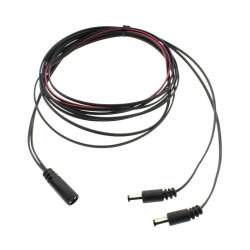 Rozdzielacz DC 1x2 - 1x gniazdo 2.1x5.5mm + 2x wtyk 2.1x5.5mm | 1m