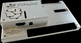 30199007 Stainless steel cover for PiXtend V2.1 DIN-rail housing, silver