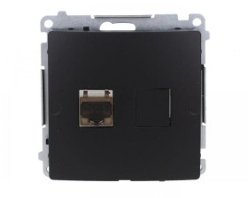 Simon Basic Gniazdo komputerowe RJ45, kat. 6, pojedyncze ekranowane z przesłoną przeciwkurzową (moduł). czarny BM61E.01/49