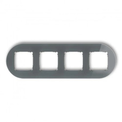 ICON Ramka uniwersalna poczwórna okrągła - efekt szkła (ramka: grafitowa spód: grafitowy mat) 28-28-IRSO-4