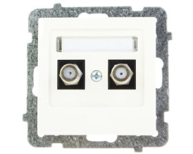 AS Gniazdo antenowe podwójne typu F ecru GPA-2GF/m/27