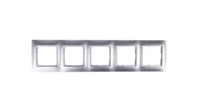 Simon 54 Premium Ramka Pięciokrotna Srebrny Mat Dr5/43