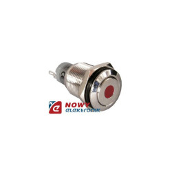 Przełącznik SW-GQF11DRS6-IP67 1 bieg.OFF-ON,podśw.czerw.punkt.LED6V