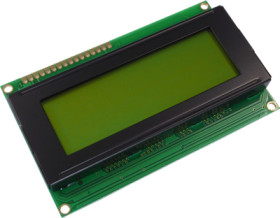 Alphanumeric display, 4 lines x 20 character, STN yellow/green, viewing area: 76.3 x 25 mm, DEM 20485 SYH-LY