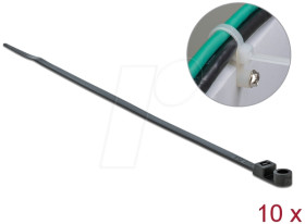 18950 Cable ties, screw-mountable, 200 x 4.8 mm, black, 10 pieces