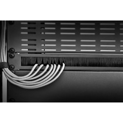 Renkforce RF-3429140 1U brush strip Black fits 19&quot; server rack cabinet