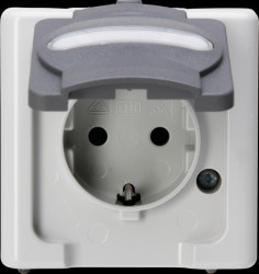 103356006 BLUE ELECTRIC moisture-proof socket outlet, 1-way, grey