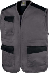 Kamizelka Mach 1 z wieloma kieszeniami, z poliestru, kolor Szary, rozmiar: XL, M1GI2GRXG