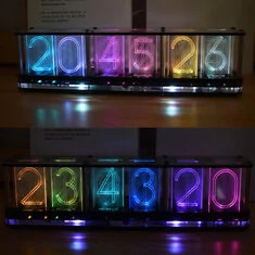 Geekcreit® Upgrade Wyraz Boldfaced Imitate Zegar świetlny pełnokolorowy RGB Glow Tube Zestaw LED Music Spectrum Kit DS3231