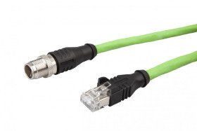 VK508F28, Kabel danych, Kabel połączeniowy, 5m, M12 męski 8pin prosty, RJ45 męski 8pin prosty, 8x0.14mm², Kategoria 5E, -40-75C,