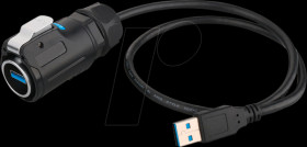 IC01-24U301 Connector - USB 3.0 cable type A male &gt; male, click-lock, IP65/6