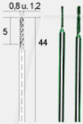 28255 Diamond twist drills, 0.8 mm and 1.2 mm, pack of 2