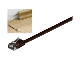 CAT 6kabel krosowy płaski,U/UTP, Ciemnobrązowy