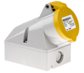 16A Gniazdo 110 V 3P Żeński MENNEKES Żółty Montaż ścienny IP44