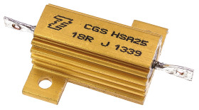 Rezystor do montażu w obudowie 18Ω 25W ±5% TE Connectivity ±50ppm/°C drutowy Oczko lutownicze