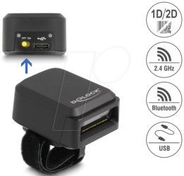 90607 Ring barcode scanner, 1D/2D, 2.4 GHz/Bluetooth