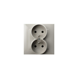 Gniazdo podwójne z/u monoblokowe z ramką GP-2ZZ/83 kaszmirowy beż SZAFIR Ospel