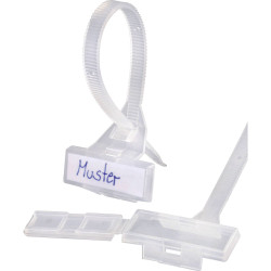 TruComponents 499483 Badge with cable tie Cable tie 30 x 9.20 mm Ecru 1pc