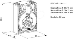 855-301/060-101 Current transformer, 60 A&gt;1 A, 1.25 VA, class 1