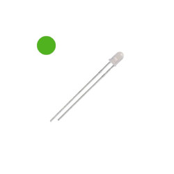 DIODA LED 3mm ZIELONA 2500mcd PURE GREEN MAT-MILK 60st. ART