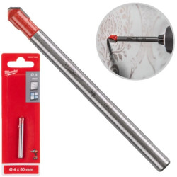 Wiertło do szkła i ceramiki 4x50mm z uchwytem sfazowanym MILWAUKEE