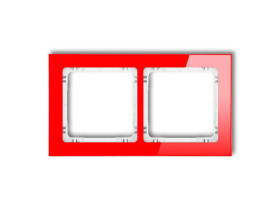 DECO Ramka 2 podwójna uniwersalna - efekt szkła (ramka: czerwona: spód: biały) czerwony 17-0-DRS-2 KARLIK