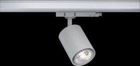 96576 ProRail3 rail spotlight Kratos, 36°, 3100 lm, 25 W, 4000 K, silv