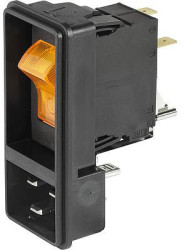 Panel plug C20, 3 pole, snap-in mounting, plug-in connection, black, EF11.2085.0013.02