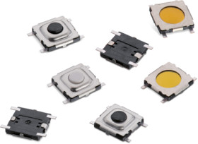 Short-stroke pushbutton, Form A (N/O), 20 mA/15 VDC, unlit , actuator (white), 260 g, SMD, 431151015826