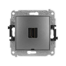 ICON Mechanizm gniazda pojedynczego HDMI 2.1, 8K, bez pola opisowego grafitowy 11IHDMIBO-5