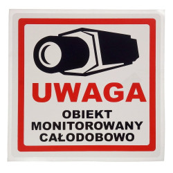 Naklejka obiekt monitorowany 20x20 cm