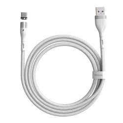KABEL USB MAGNETYCZNY USB-C 5A BIALY