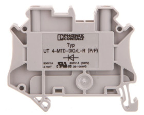 Złączka szynowa elementów kontrolnych 2-przewodowa 4mm2 szara UT 4-MTD-DIO/R-L 3046236 /50szt./