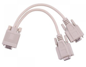 Adapter VGA 15pin męski - 2x 15pin żeńsk