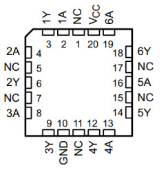 6-ch, 2-V to 5.5-V inverters