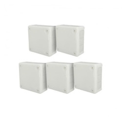 Puszka hermetyczna natynkowa 98x98x42mm 12-wlotowa, z dławikami gumowymi, IP55 zamknięcie na wkręty, biała EDO 5 szt
