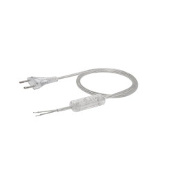 Przewód z wyłącznikiem z płaską wtyczką b/u H03VVH2-F 2x0,75 transparentny S-13W-0,75-2-0 /2m/