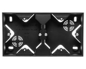 SONATA Puszka natynkowa podwójna czarny metalik PNP-2R/33