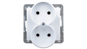 Impresja Gniazdo Podwójne B/U Białe Gp-2Yr/M/00