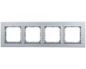 SONATA Ramka poczwórna aluminium / srebrny metal R-4RAC/35/38