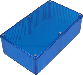 PC enclosure, (L x W x H) 191 x 110 x 61 mm, blue/transparent, IP54, 1591ETBU