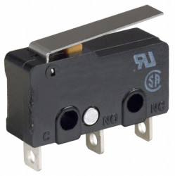 Subminiature snap-action switch, On-On, solder connection, hinge lever, 0.49 N, 10.1 A/250 VAC, IP40, SS-10GL