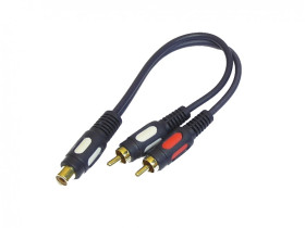 Adapter 2x wtyk cinch - 1x gniazdo cinch 20cm RP270 łezka Vitalco