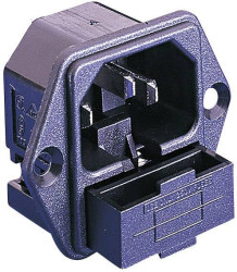 Złącze męskie IEC Bulgin C14 złącze męskie do wbudowania pionowego Łączna ilość styków: 2 + PE 10 A czarny PF0001/28 1 s