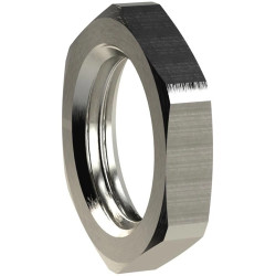 Counter nut, L 5 mm, 25 bar, brass, nickel-plated, for pipe systems, 138505