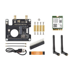 HAT+ PCIe do M.2 E Key Acce A z Wireless-AX210 i antenami dla Raspberry Pi 5 - Waveshare 30397