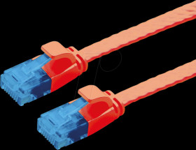 21992020 Patch cable Cat. 6a, UTP, extra-flat, red, 0.5 m