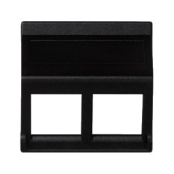 Simon Connect Płytka K45 gniazda teleinformatycznego podwójnego 2xRJ skośna czarny KB080/14