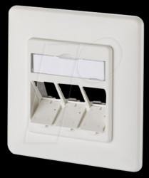 1309161002-E Modul wall outlet UP 3 port unequipped pure white RAL9010