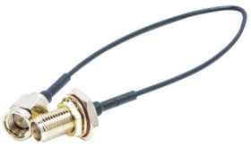 Kabel koncentryczny, Czarny Gniazdo SMA Wtyk SMA 150mm, RS PRO Z zakończeniem